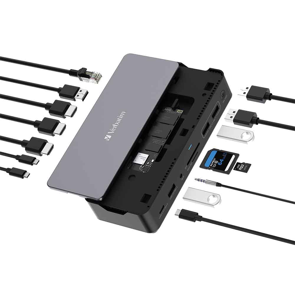 32174 VERBATIM                                                     | DOCKING STATION VERBATIM 15 PUERTOS USB-C PRO                                                                                                                                                                                                             