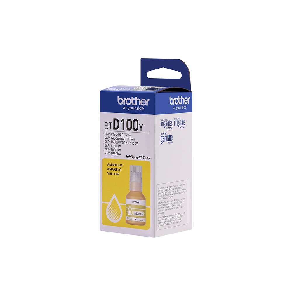 BTD100YMEX BROTHER                                                      | BOTELLA DE TINTA BROTHER YELLOW ALTO REND 5,000 PÁG DCP-T230 / DCP-T430W / DCP T530DW / DCP-T730DW / DCPT830DW                                                                                                                                            