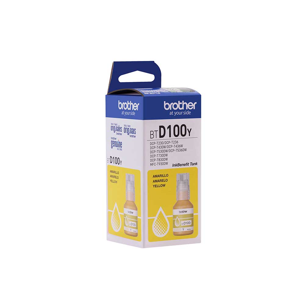 BTD100YMEX BROTHER                                                      | BOTELLA DE TINTA BROTHER YELLOW ALTO REND 5,000 PÁG DCP-T230 / DCP-T430W / DCP T530DW / DCP-T730DW / DCPT830DW                                                                                                                                            