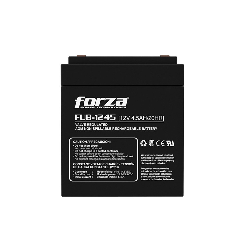FUB-1245 FORZA                                                        | BATERIA 12V FORZA FUB-1245 4,5AH RECARGABLE AGM                                                                                                                                                                                                           