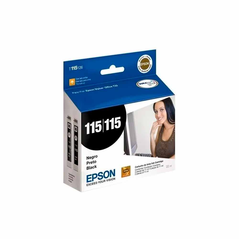 T115126-AL EPSON                                                        | CARTUCHO EPSON 115 DUAL PACK - NEGRO (T115126-AL)                                                                                                                                                                                                         